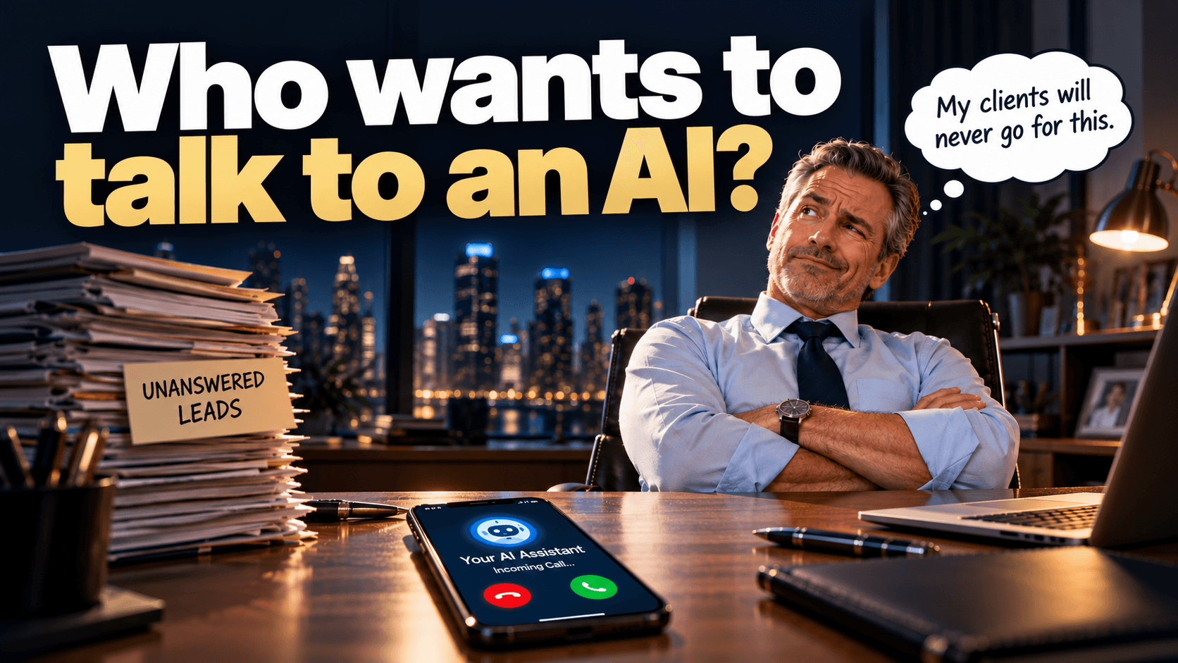 A sceptical financial advisor thinking: who wants to talk to an AI?